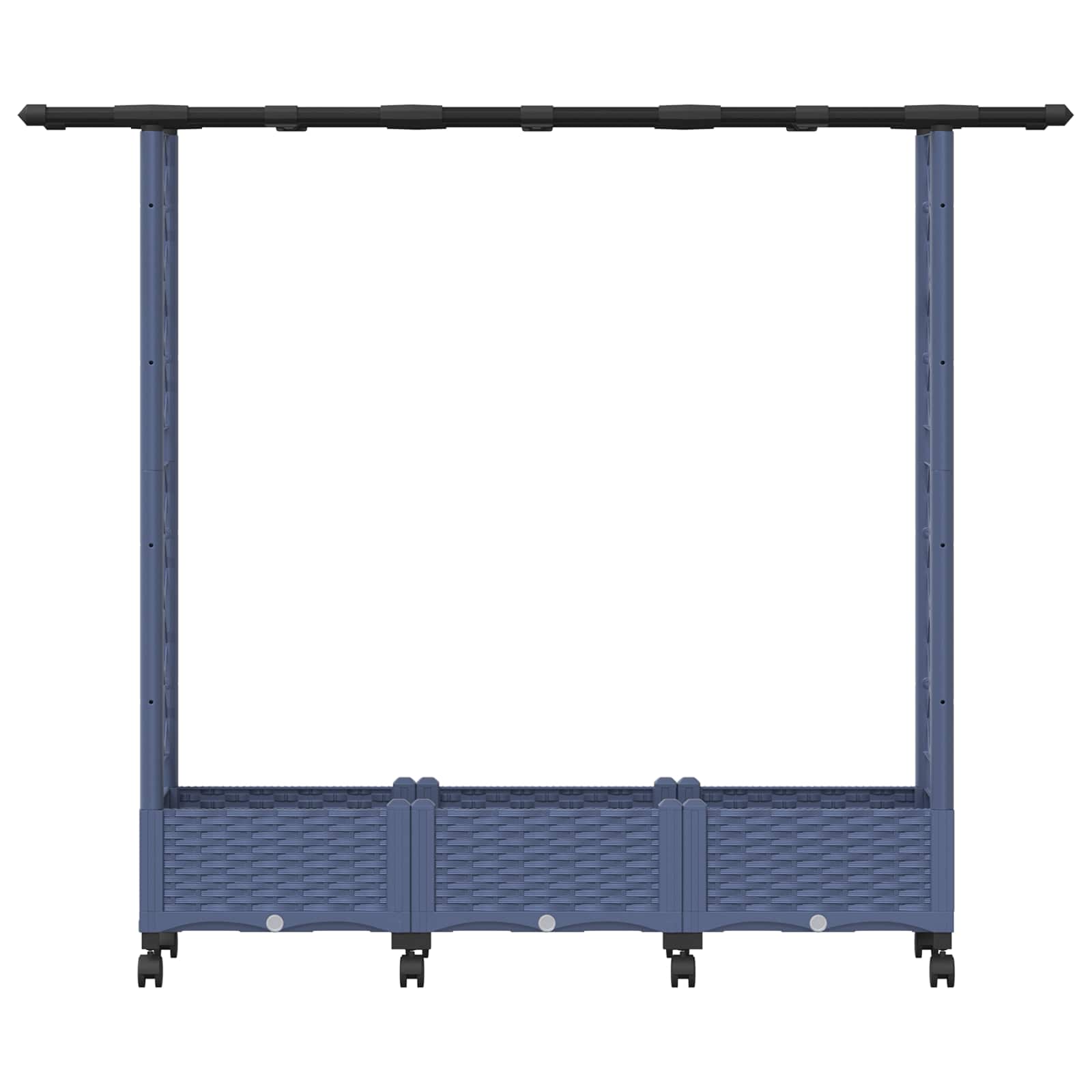 Letto Rialzato con Griglia e Tetto Grigio 164 x 40 x 127 cm PP | homemem39