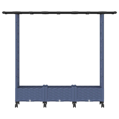 Letto Rialzato con Griglia e Tetto Grigio 164 x 40 x 127 cm PP | homemem39