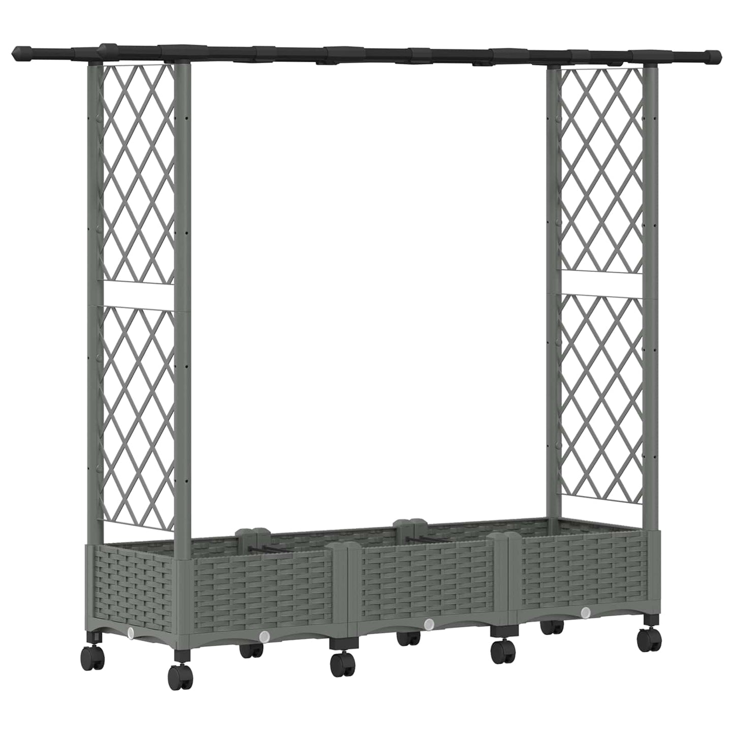 Letto Rialzato con Griglia e Tetto Grigio Chiaro PP | homemem39