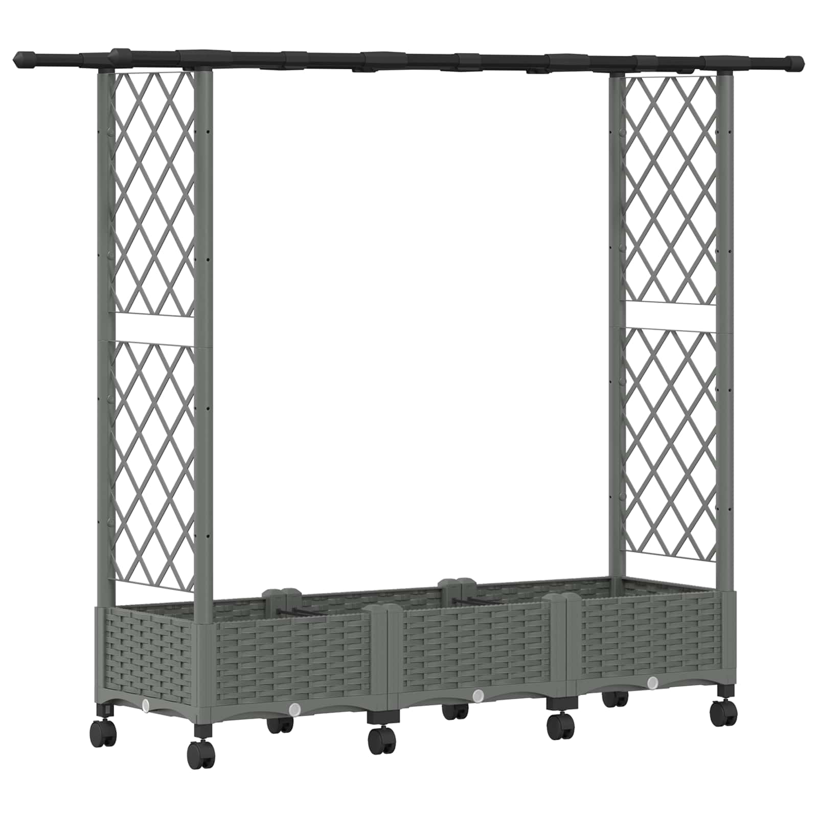 Letto Rialzato con Griglia e Tetto Grigio Chiaro PP | homemem39