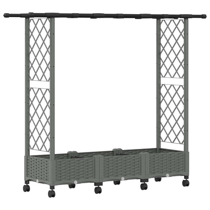 Letto Rialzato con Griglia e Tetto Grigio Chiaro PP | homemem39