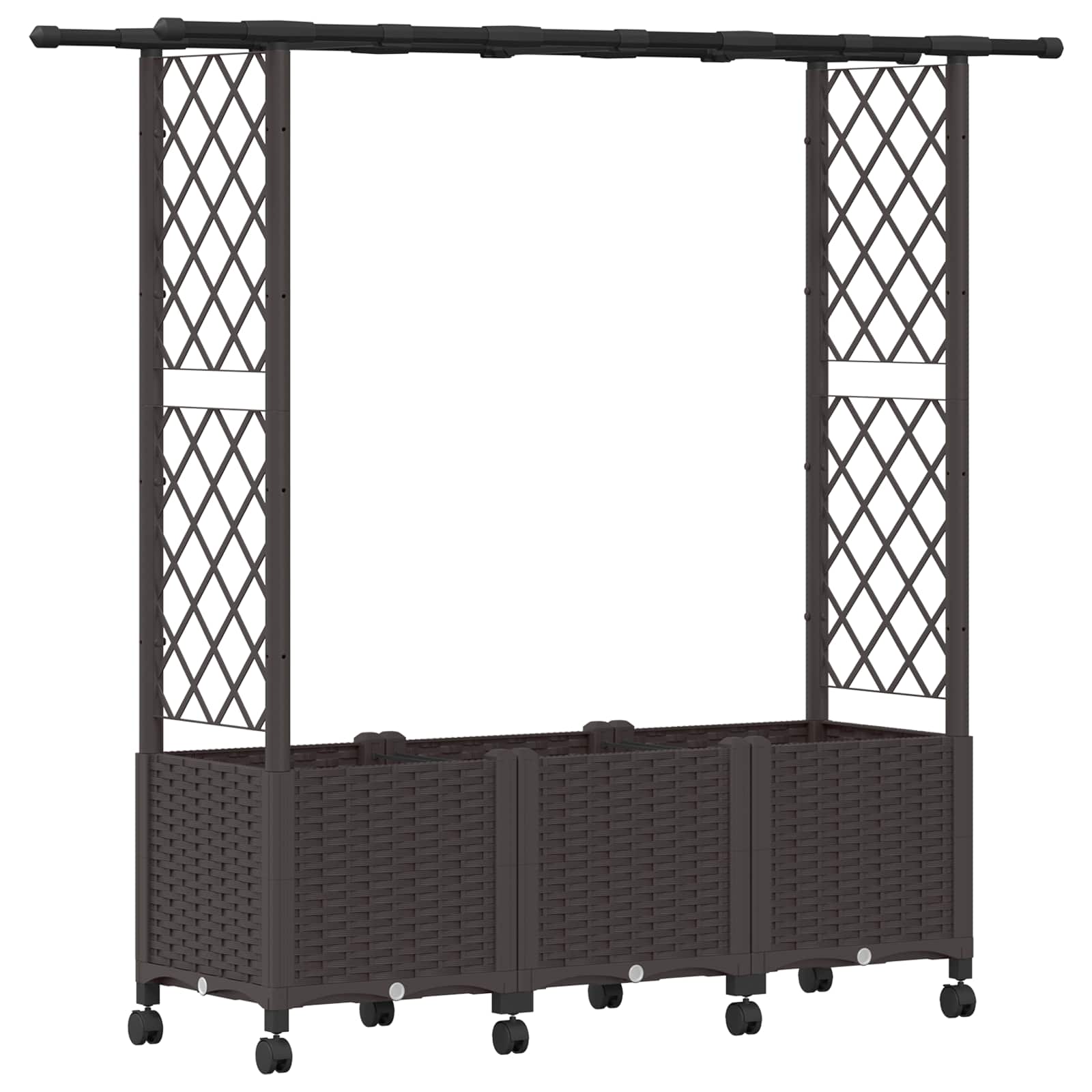 Letto Rialzato con Griglia e Tetto Marrone 162,5 x 40 x 142 cm | homemem39