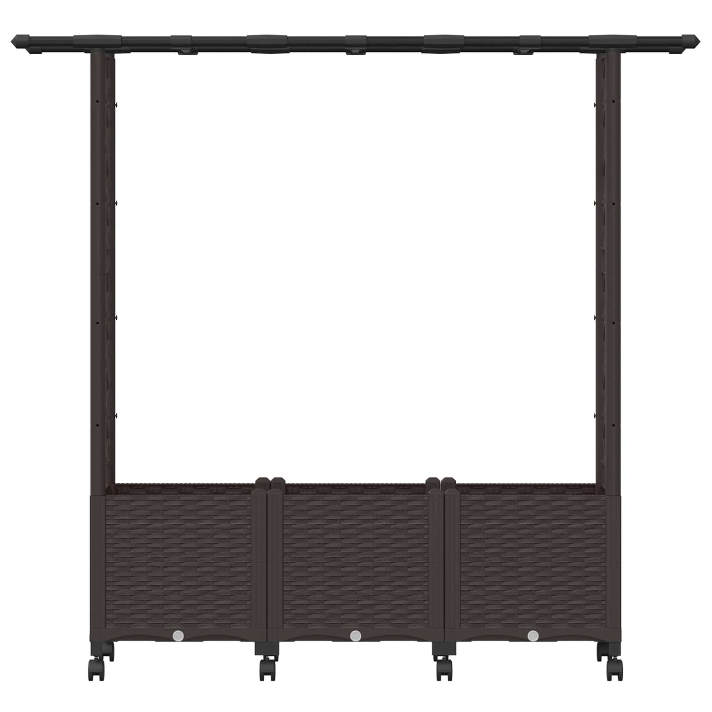 Letto Rialzato con Griglia e Tetto Marrone 162,5 x 40 x 142 cm | homemem39