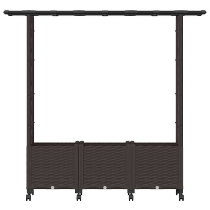 Letto Rialzato con Griglia e Tetto Marrone 162,5 x 40 x 142 cm | homemem39