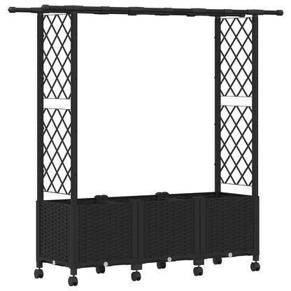 Letto Rialzato con Griglia e Tetto Nero 162,5 x 40 x 142 cm PP | homemem39