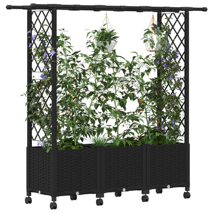 Letto Rialzato con Griglia e Tetto Nero 162,5 x 40 x 142 cm PP | homemem39