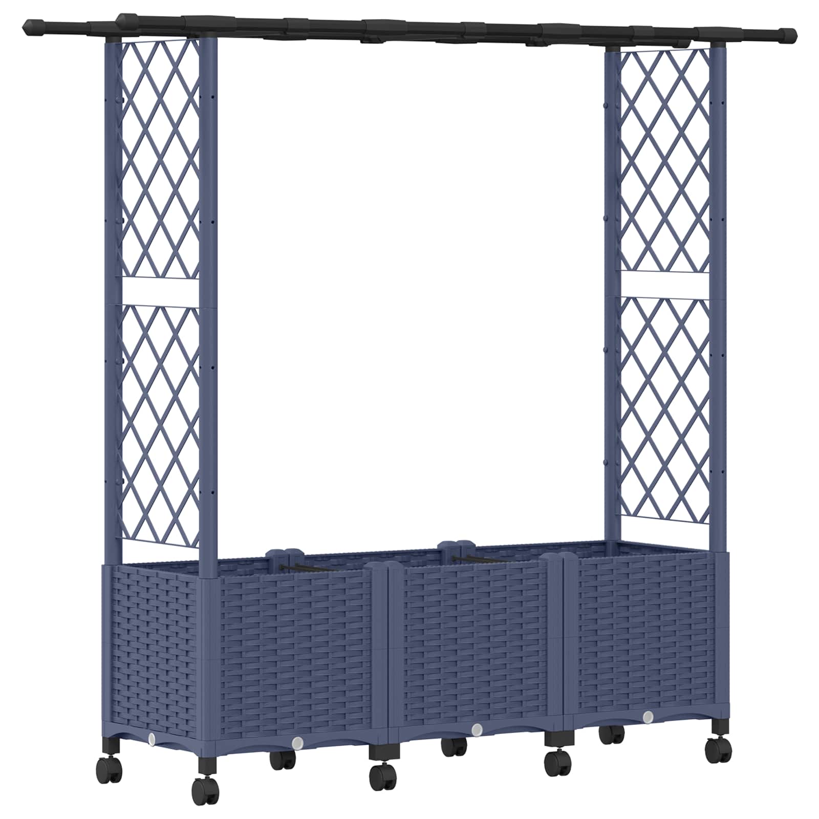 Letto Rialzato con Griglia e Tetto Grigio 162,5 x 40 x 142 cm | homemem39
