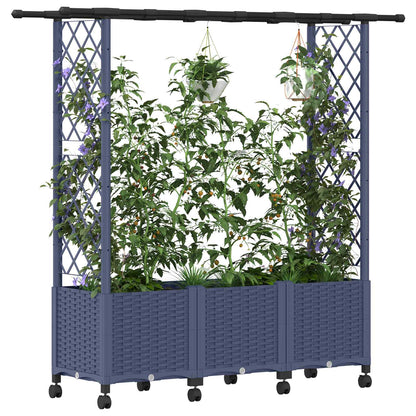 Letto Rialzato con Griglia e Tetto Grigio 162,5 x 40 x 142 cm | homemem39