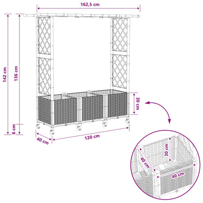 Letto Rialzato con Griglia e Tetto Grigio 162,5 x 40 x 142 cm | homemem39