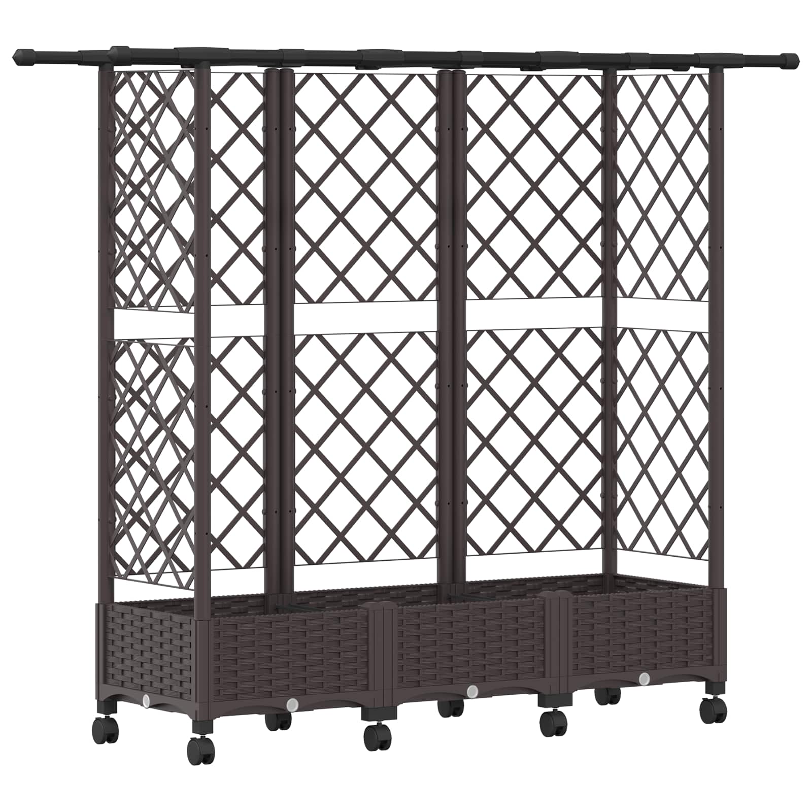 Letto Rialzato con Griglia e Tetto Marrone 164 x 40 x 127 cm PP | homemem39