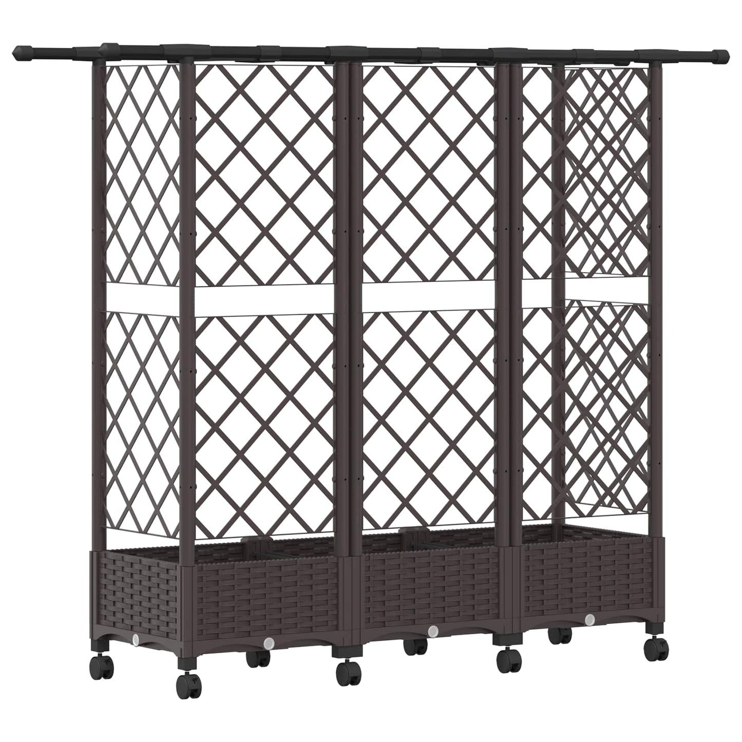 Letto Rialzato con Griglia e Tetto Marrone 164 x 40 x 127 cm PP | homemem39