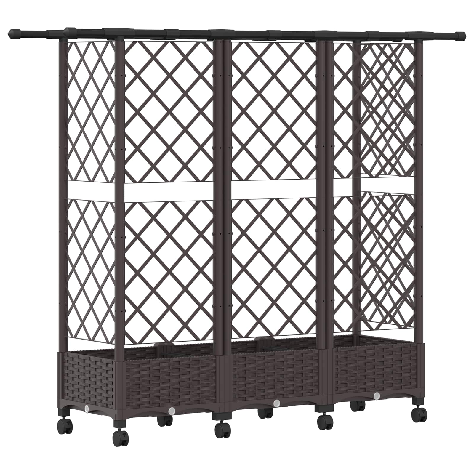 Letto Rialzato con Griglia e Tetto Marrone 164 x 40 x 127 cm PP | homemem39