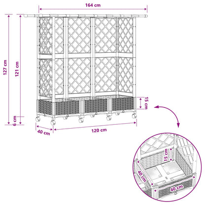 Letto Rialzato con Griglia e Tetto Marrone 164 x 40 x 127 cm PP | homemem39