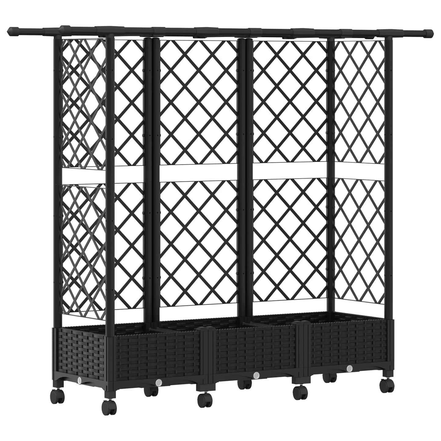 Letto Rialzato con Griglia e Tetto Nero 164 x 40 x 127 cm PP | homemem39