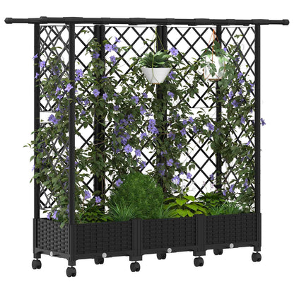 Letto Rialzato con Griglia e Tetto Nero 164 x 40 x 127 cm PP | homemem39