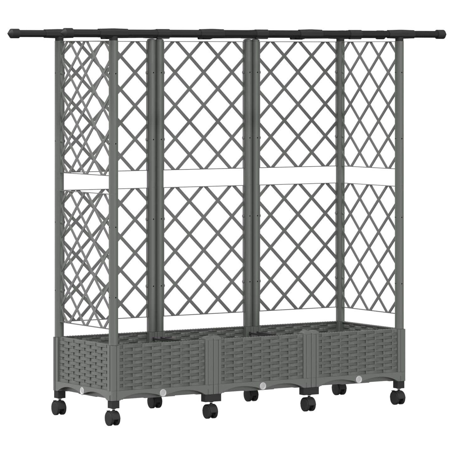 Letto Rialzato con Griglia e Tetto Grigio Chiaro PP | homemem39