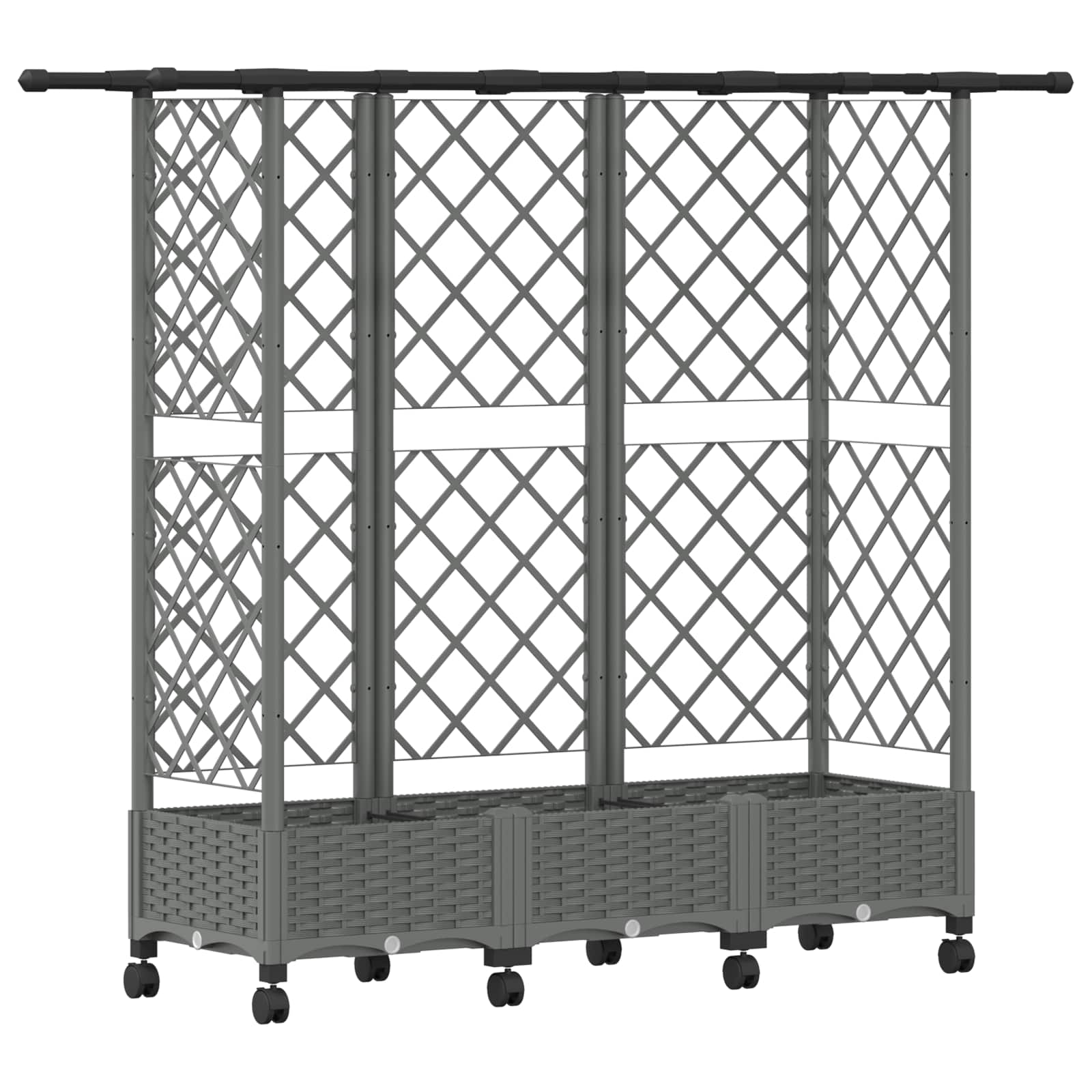 Letto Rialzato con Griglia e Tetto Grigio Chiaro PP | homemem39