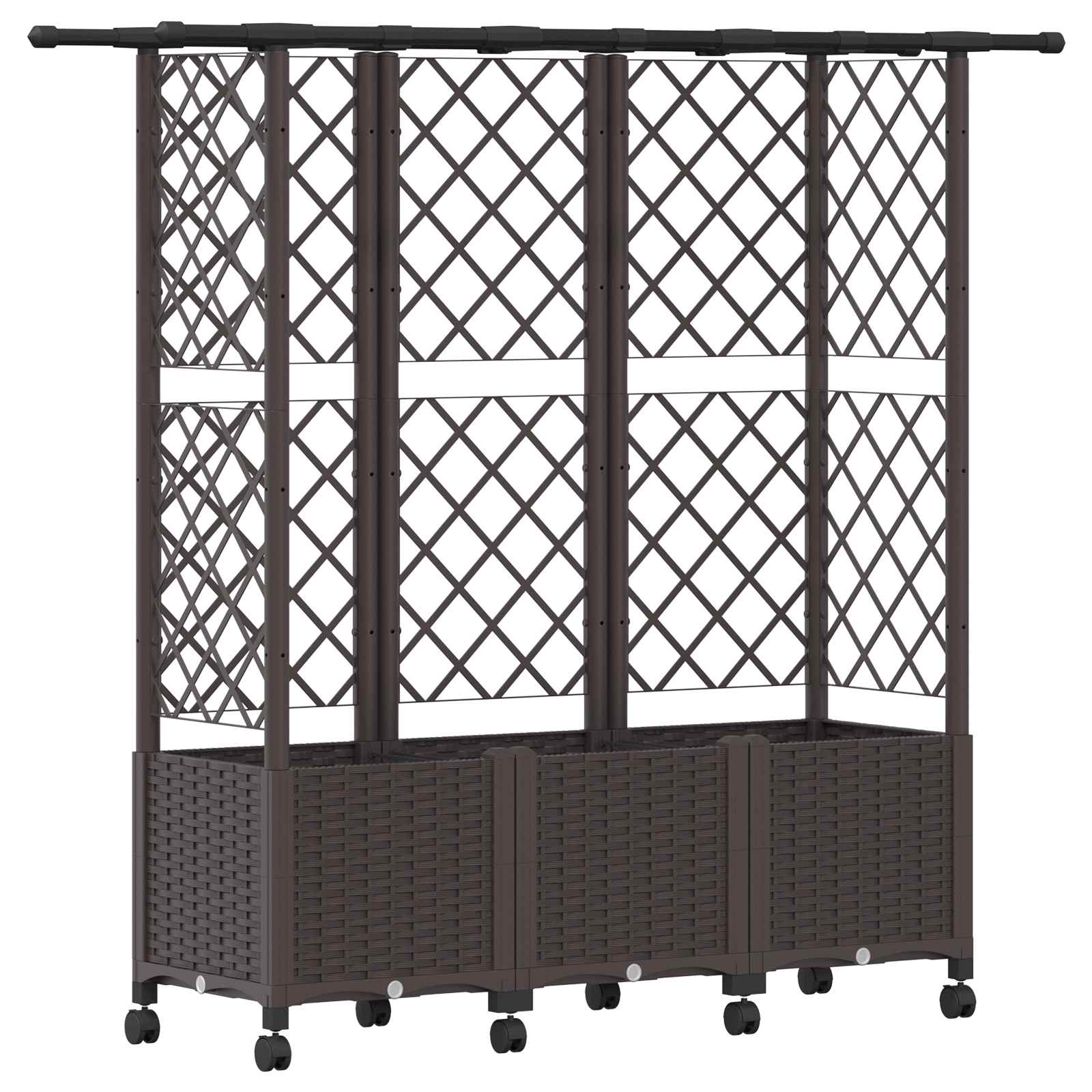 Letto Rialzato con Griglia e Tetto Marrone 163,5 x 40 x 142 cm | homemem39