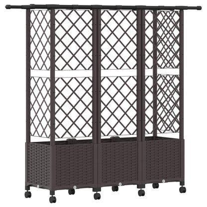 Letto Rialzato con Griglia e Tetto Marrone 163,5 x 40 x 142 cm | homemem39
