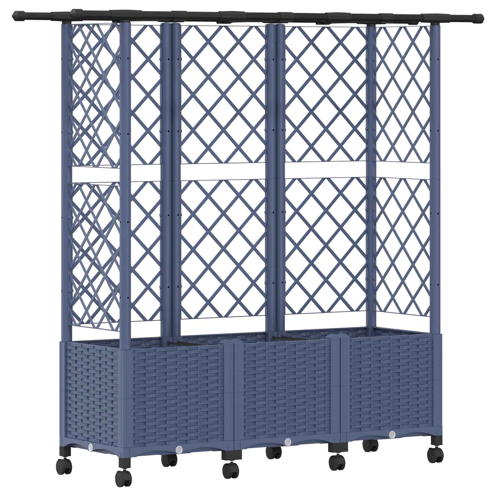Letto Rialzato con Griglia e Tetto Grigio 163,5 x 40 x 142 cm | homemem39