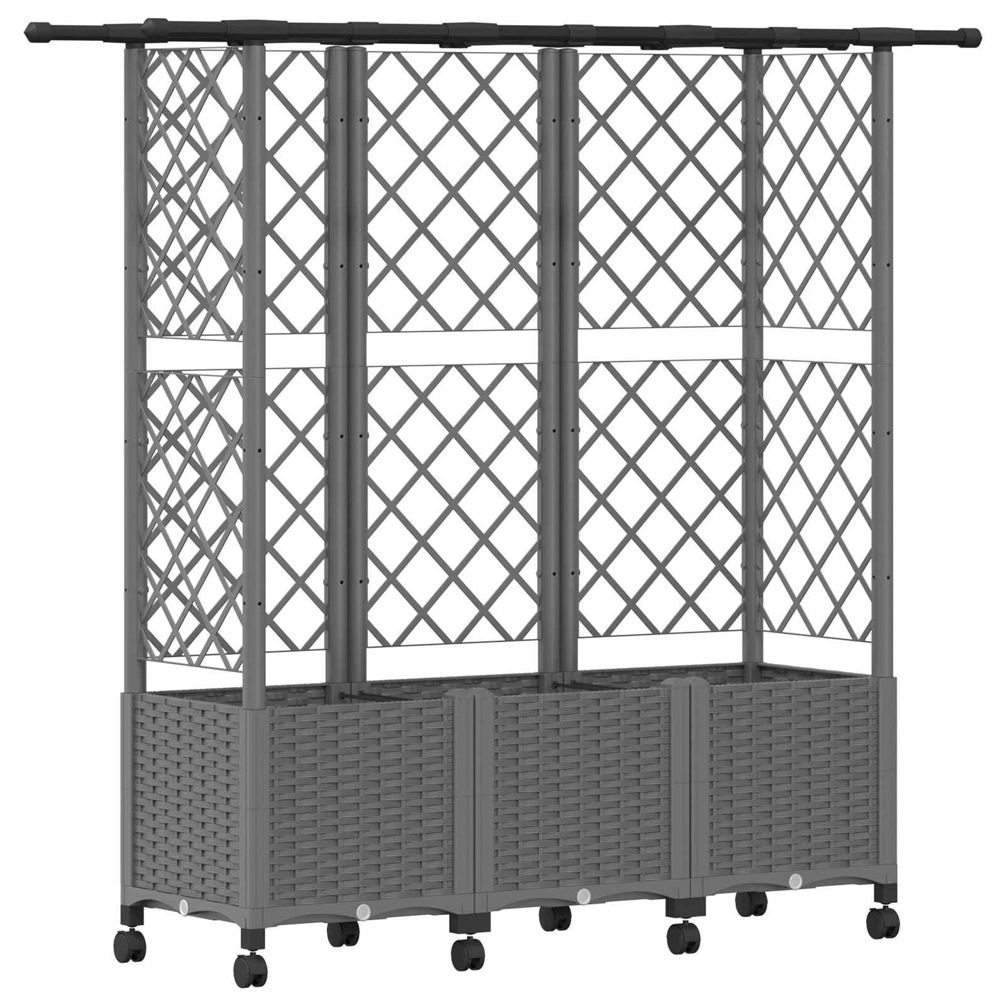 Letto Rialzato con Griglia e Tetto Grigio Chiaro PP | homemem39