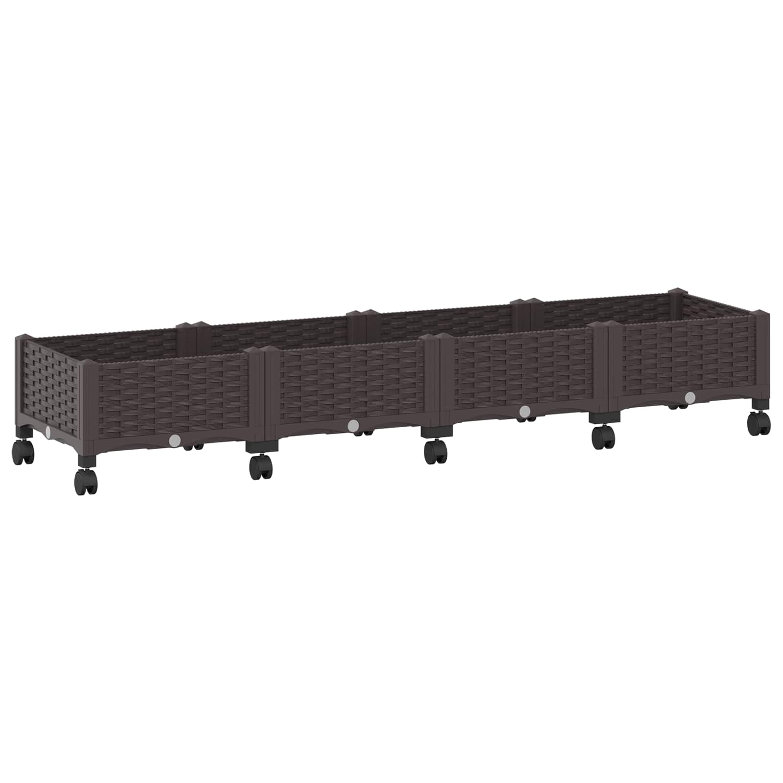 Vaso da Giardino con Ruote Marrone 160 x 40 x 29 cm PP | homemem39