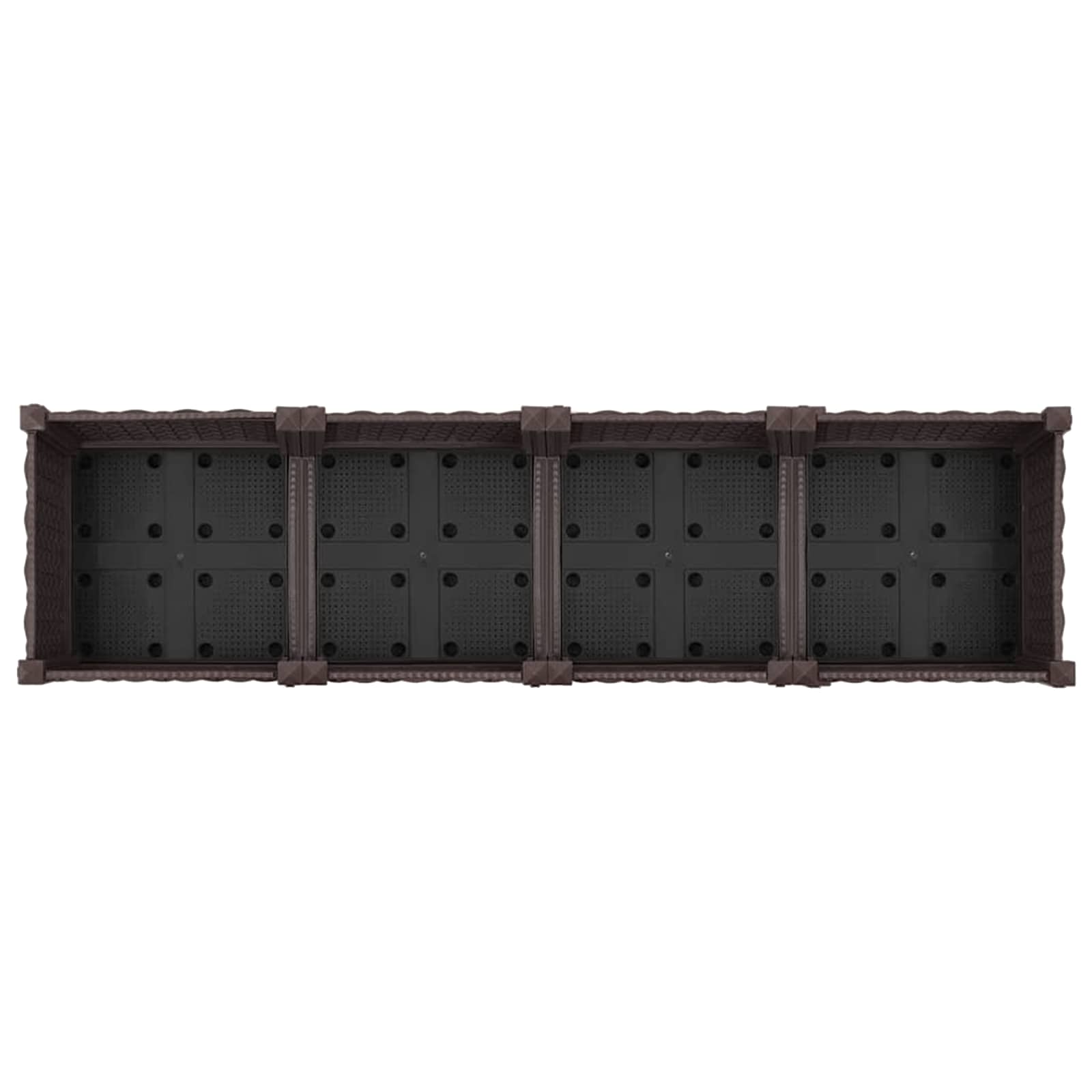 Vaso da Giardino con Ruote Marrone 160 x 40 x 29 cm PP | homemem39