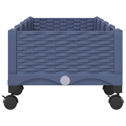 Vaso da Giardino con Ruote Blu Grigio 160 x 40 x 33 cm PP | homemem39