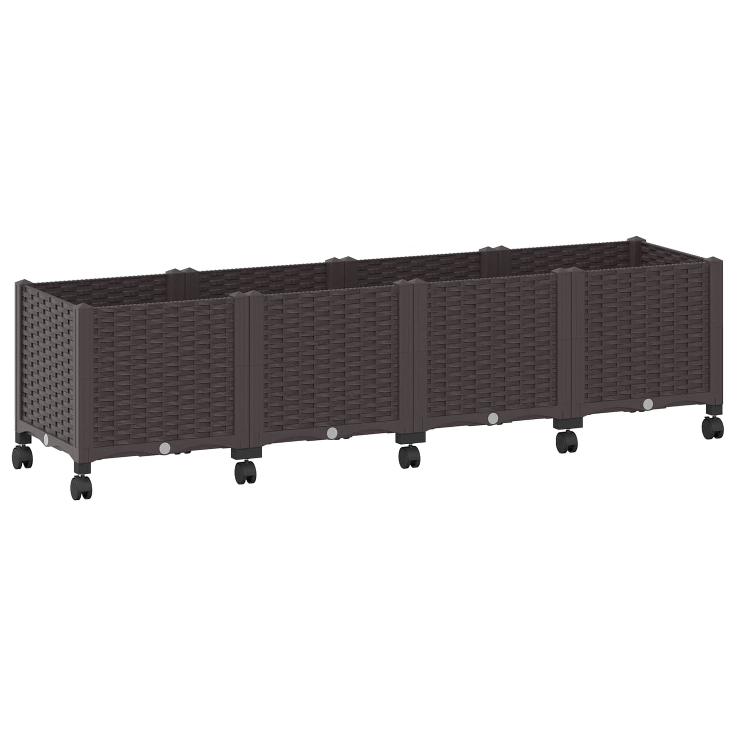 Vaso da Giardino con Ruote Marrone 160 x 40 x 44 cm PP | homemem39