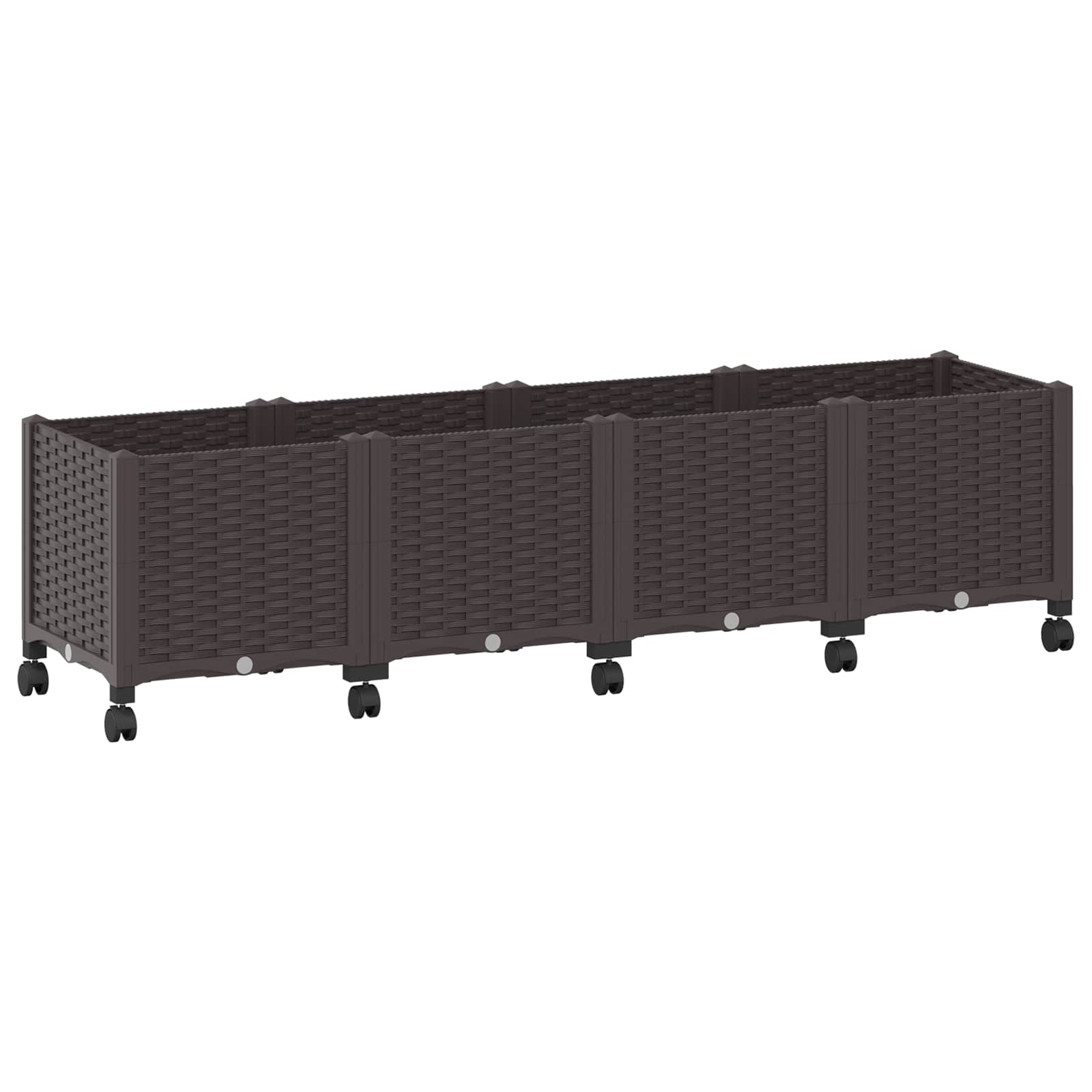 Vaso da Giardino con Ruote Marrone 160 x 40 x 44 cm PP | homemem39