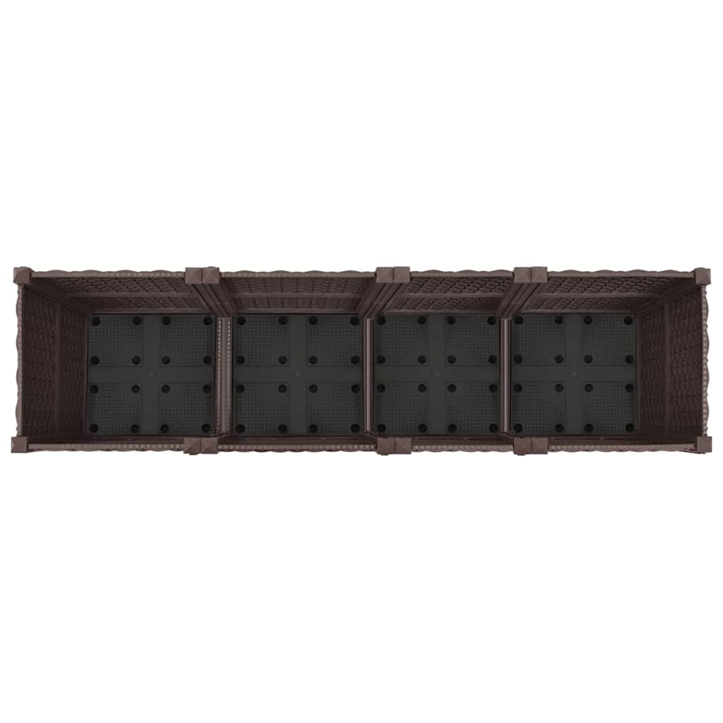 Vaso da Giardino con Ruote Marrone 160 x 40 x 44 cm PP | homemem39