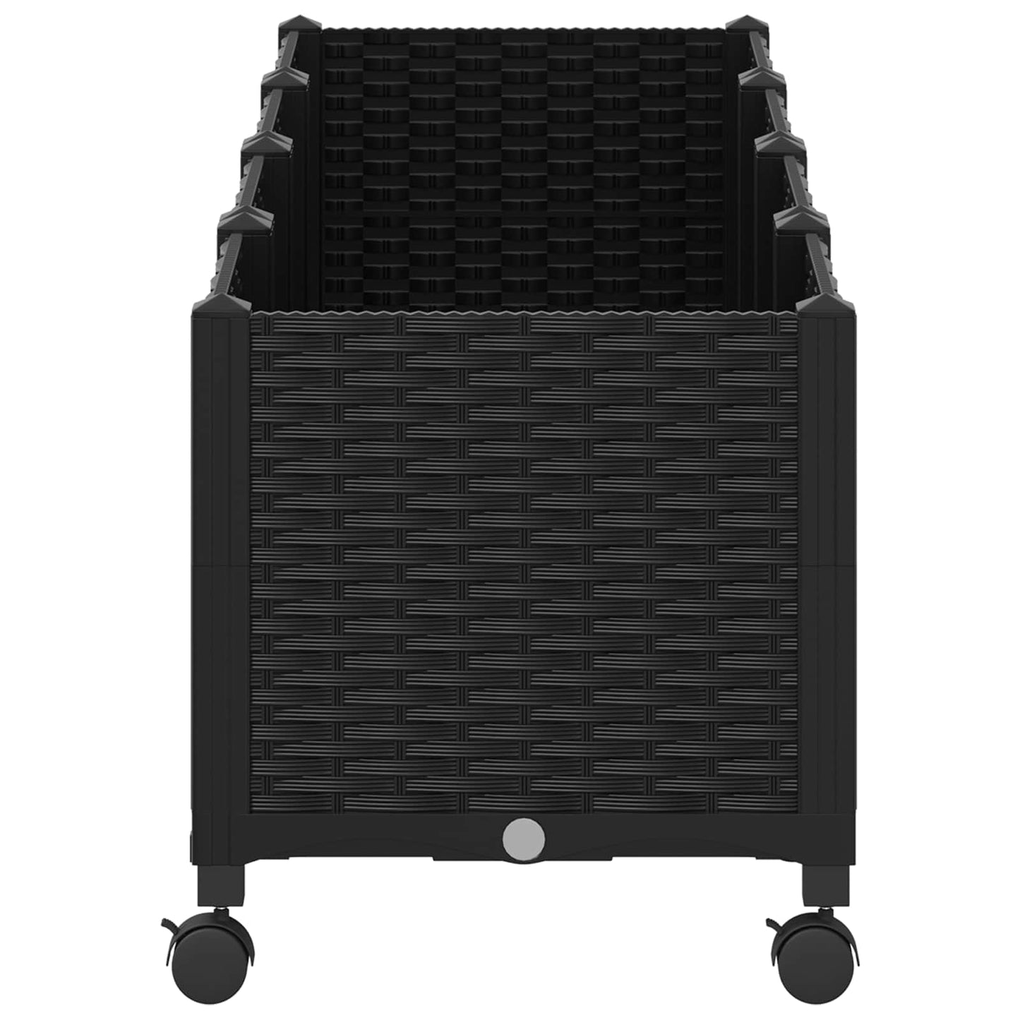 Vaso da Giardino con Ruote Nero 160 x 40 x 44 cm PP | homemem39