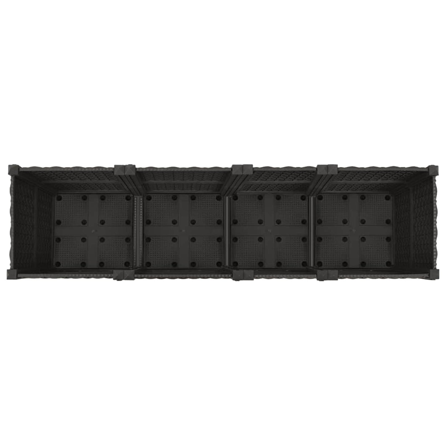 Vaso da Giardino con Ruote Nero 160 x 40 x 44 cm PP | homemem39