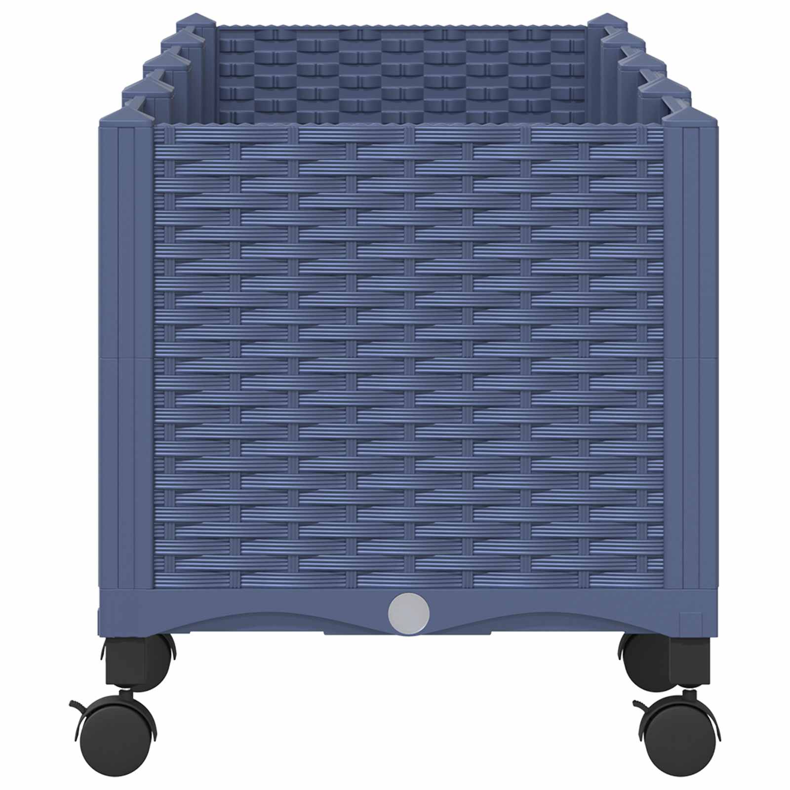 Vaso da Giardino con Ruote Blu Grigio 160 x 40 x 48 cm PP | homemem39