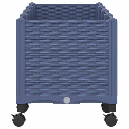 Vaso da Giardino con Ruote Blu Grigio 160 x 40 x 48 cm PP | homemem39