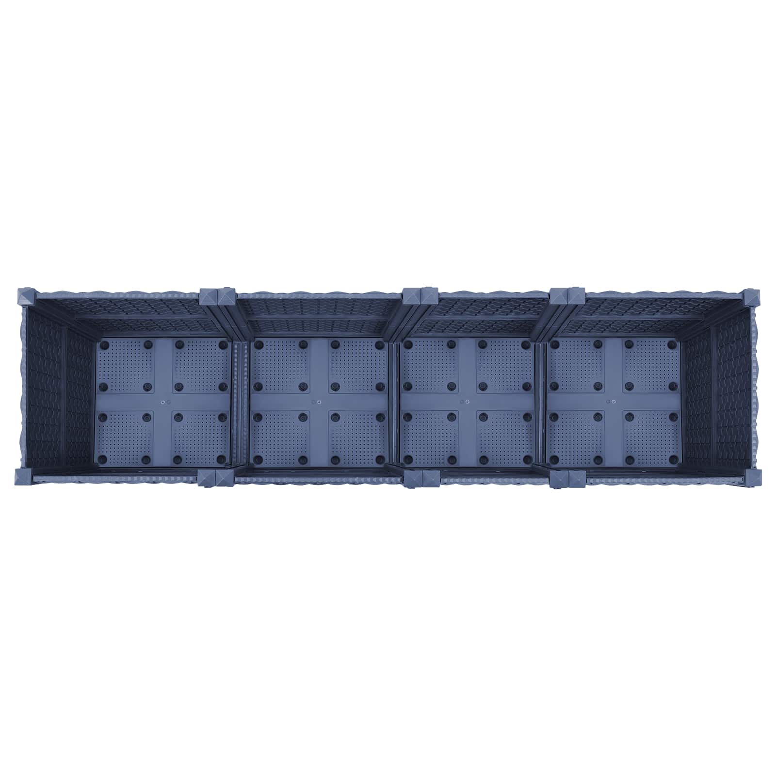 Vaso da Giardino con Ruote Blu Grigio 160 x 40 x 48 cm PP | homemem39