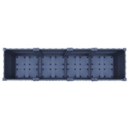 Vaso da Giardino con Ruote Blu Grigio 160 x 40 x 48 cm PP | homemem39