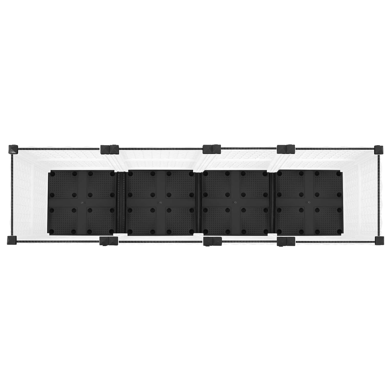 Vaso da Giardino con Ruote Bianco 160 x 40 x 48 cm PP | homemem39