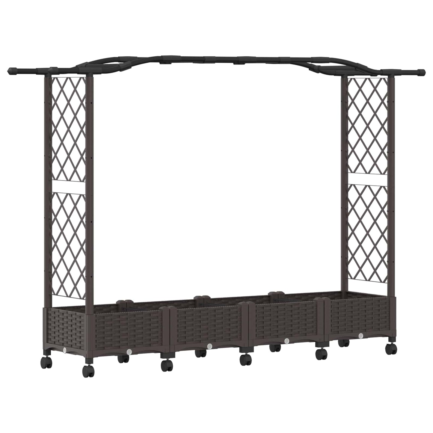 Letto Rialzato con Griglia e Tetto Marrone 207 x 40 x 129 cm PP | homemem39