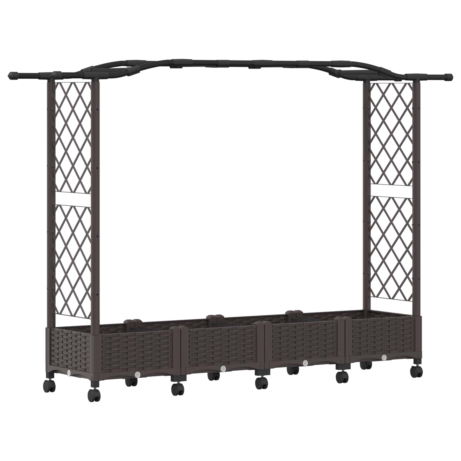Letto Rialzato con Griglia e Tetto Marrone 207 x 40 x 129 cm PP | homemem39