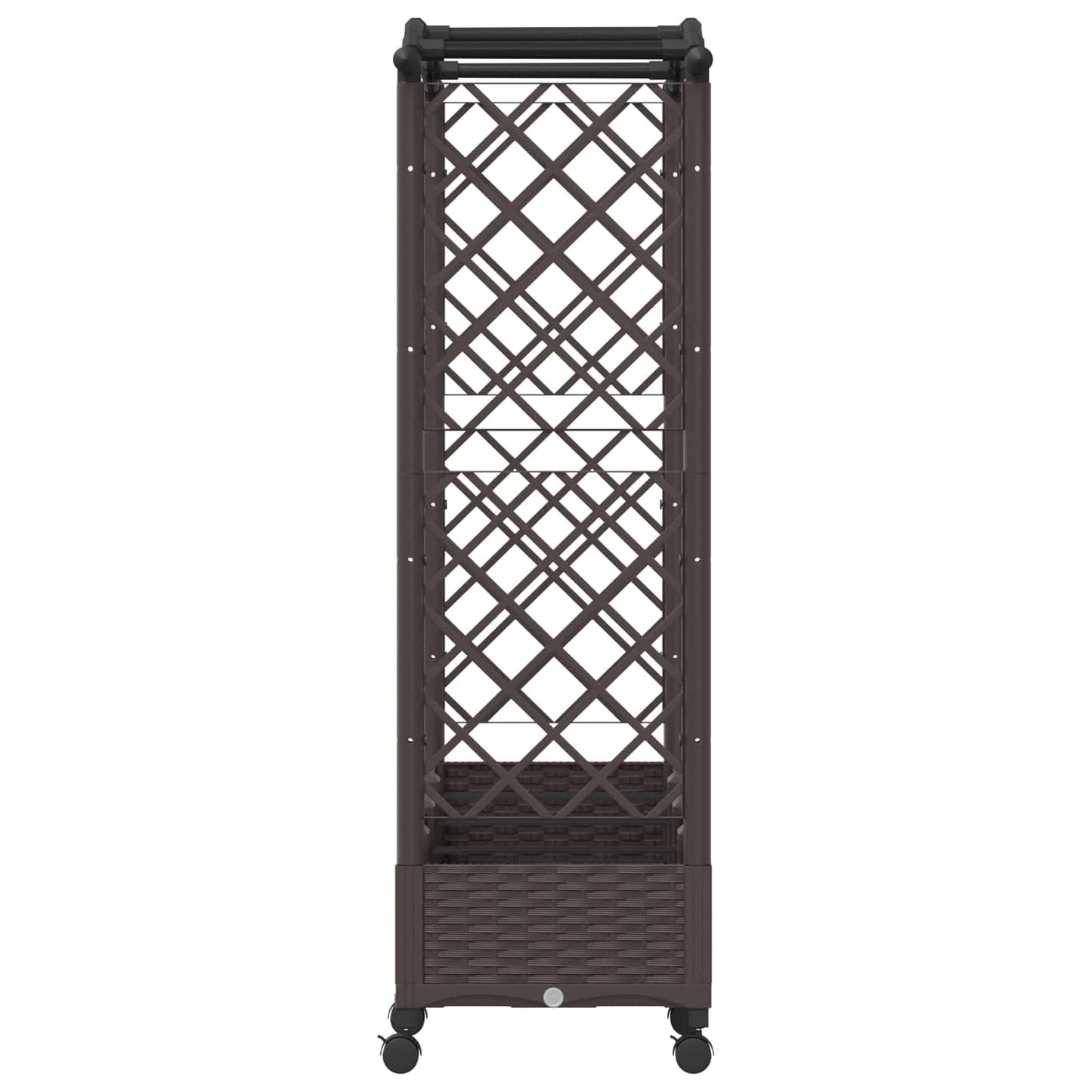 Letto Rialzato con Griglia e Tetto Marrone 207 x 40 x 129 cm PP | homemem39