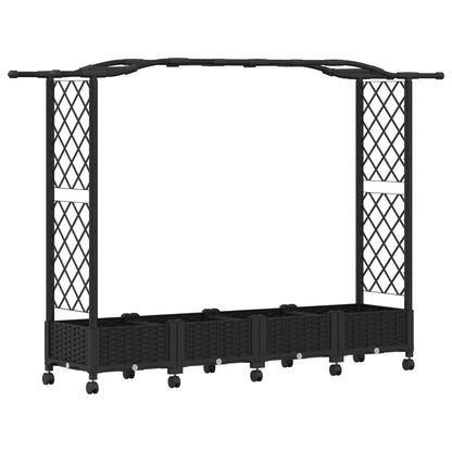 Letto Rialzato con Griglia e Tetto Nero 207 x 40 x 129 cm PP | homemem39