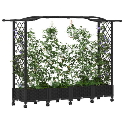 Letto Rialzato con Griglia e Tetto Nero 207 x 40 x 129 cm PP | homemem39