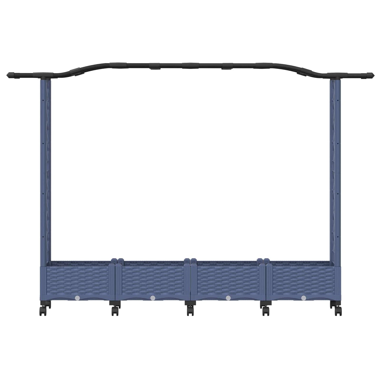 Letto Rialzato con Griglia e Tetto Grigio 207 x 40 x 129 cm PP | homemem39