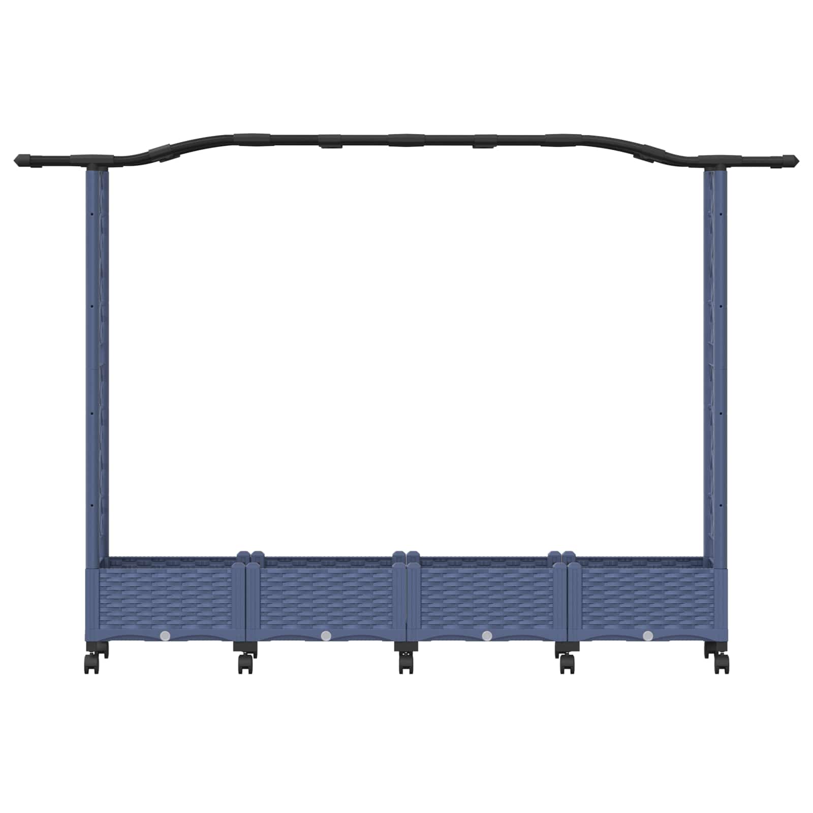 Letto Rialzato con Griglia e Tetto Grigio 207 x 40 x 129 cm PP | homemem39