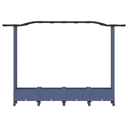 Letto Rialzato con Griglia e Tetto Grigio 207 x 40 x 129 cm PP | homemem39