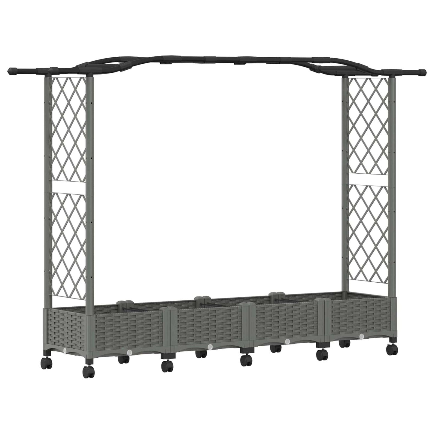 Letto Rialzato con Griglia e Tetto Grigio Chiaro PP | homemem39