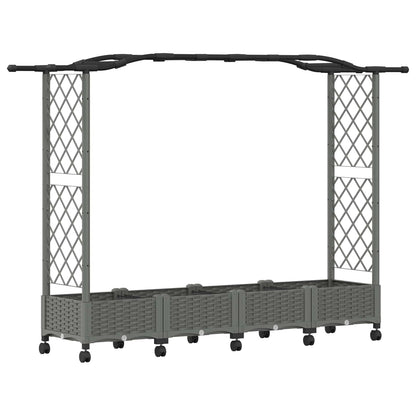 Letto Rialzato con Griglia e Tetto Grigio Chiaro PP | homemem39