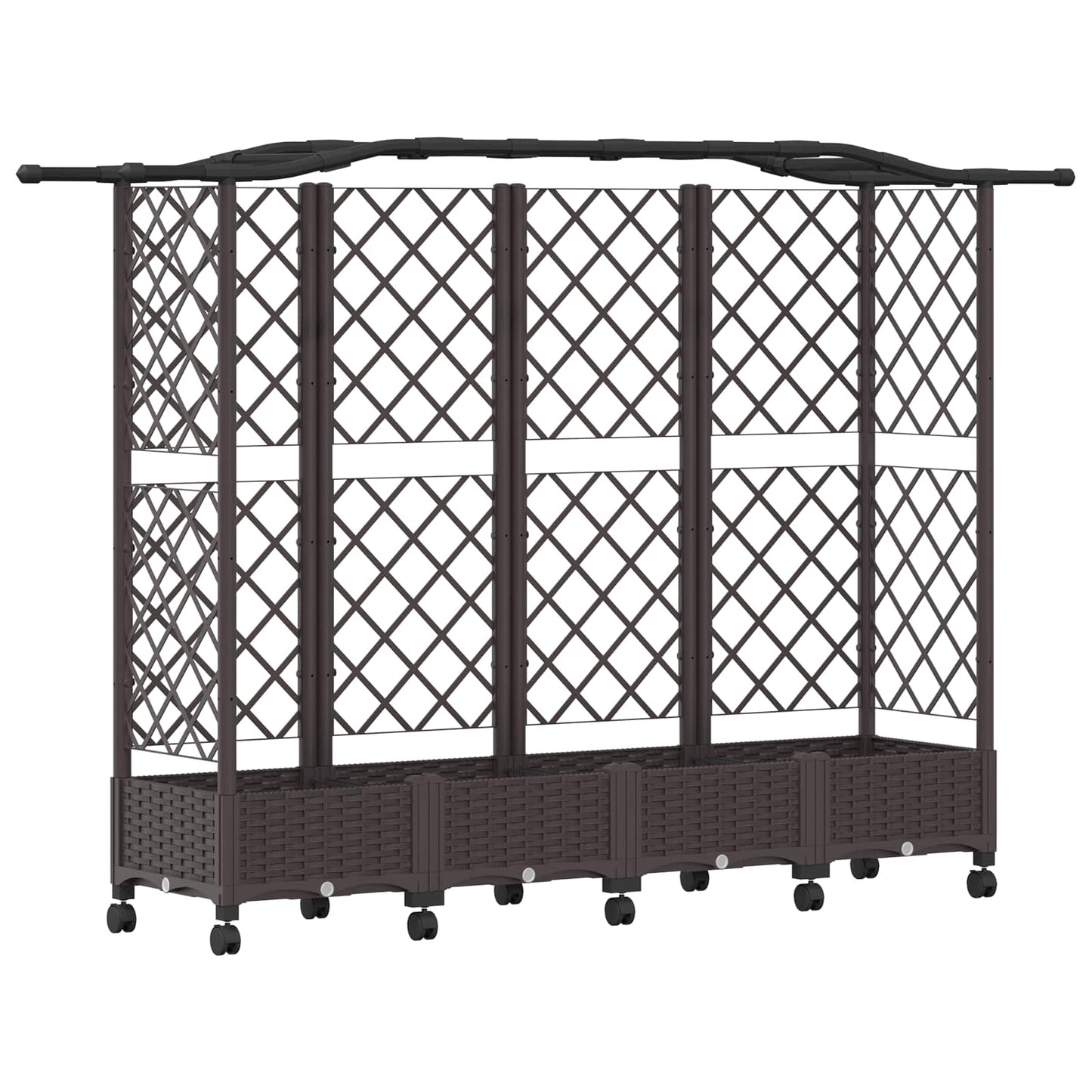 Letto Rialzato con Griglia e Tetto Marrone 203,5 x 40 x 129 cm | homemem39