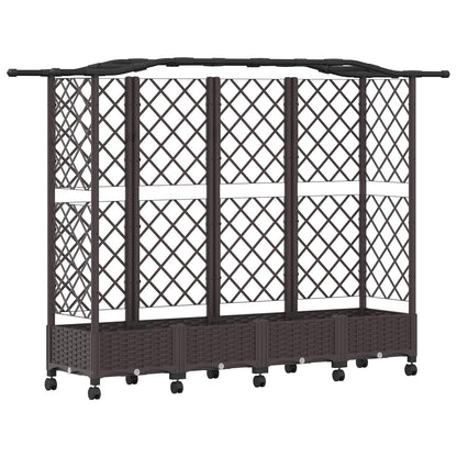 Letto Rialzato con Griglia e Tetto Marrone 203,5 x 40 x 129 cm | homemem39
